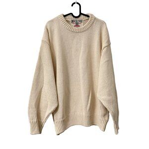 Sweaterhouse Recycled Plastic Beige Chunky Knit Sweater Spain Mens Size XL
